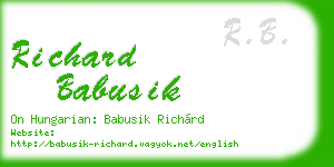 richard babusik business card