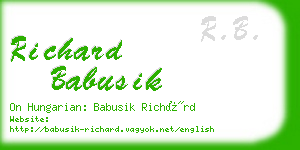 richard babusik business card